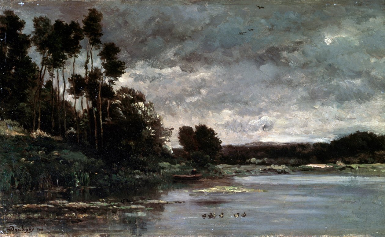 Flodbredden, 1866. af Charles Francois Daubigny
