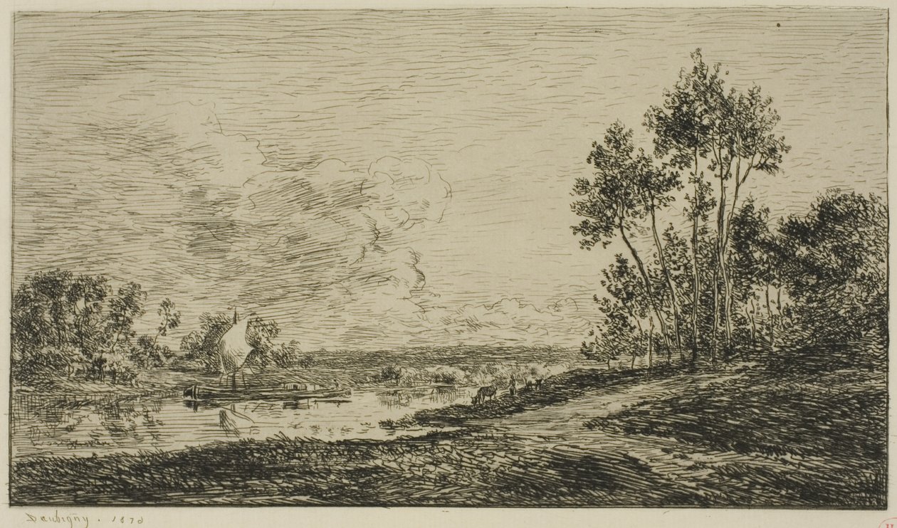 Seinen ved Port Maurin af Charles Francois Daubigny