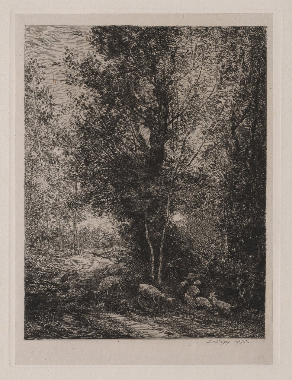 Hyrden og hyrdinden, 1874. af Charles Francois Daubigny
