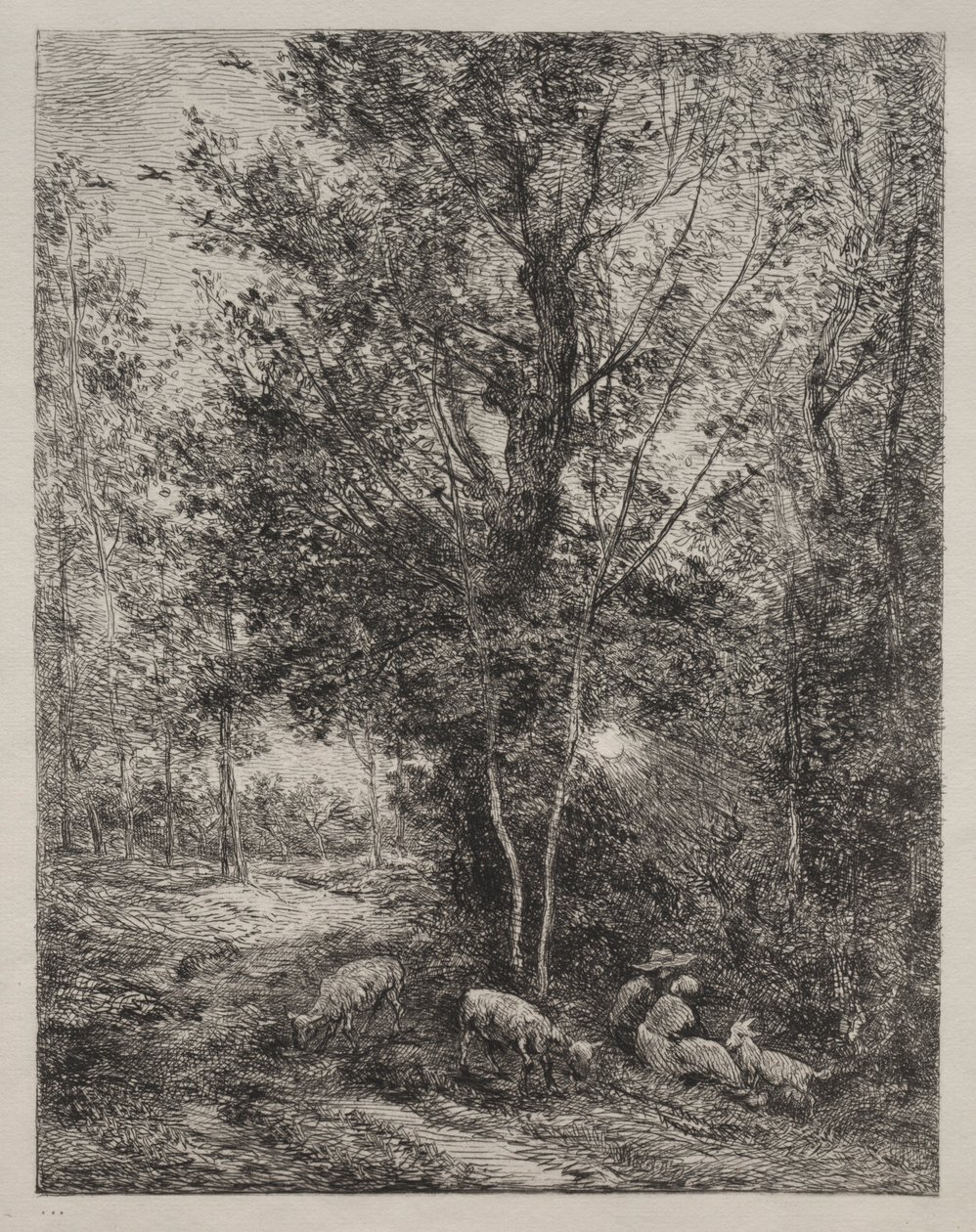 Hyrden og hyrdinden, 1874. af Charles Francois Daubigny