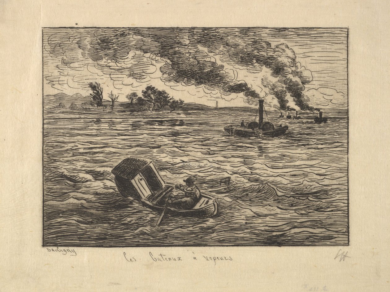 Dampbådene, 1861. af Charles Francois Daubigny