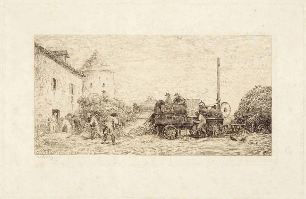 Tærskemaskinen af Charles Francois Daubigny