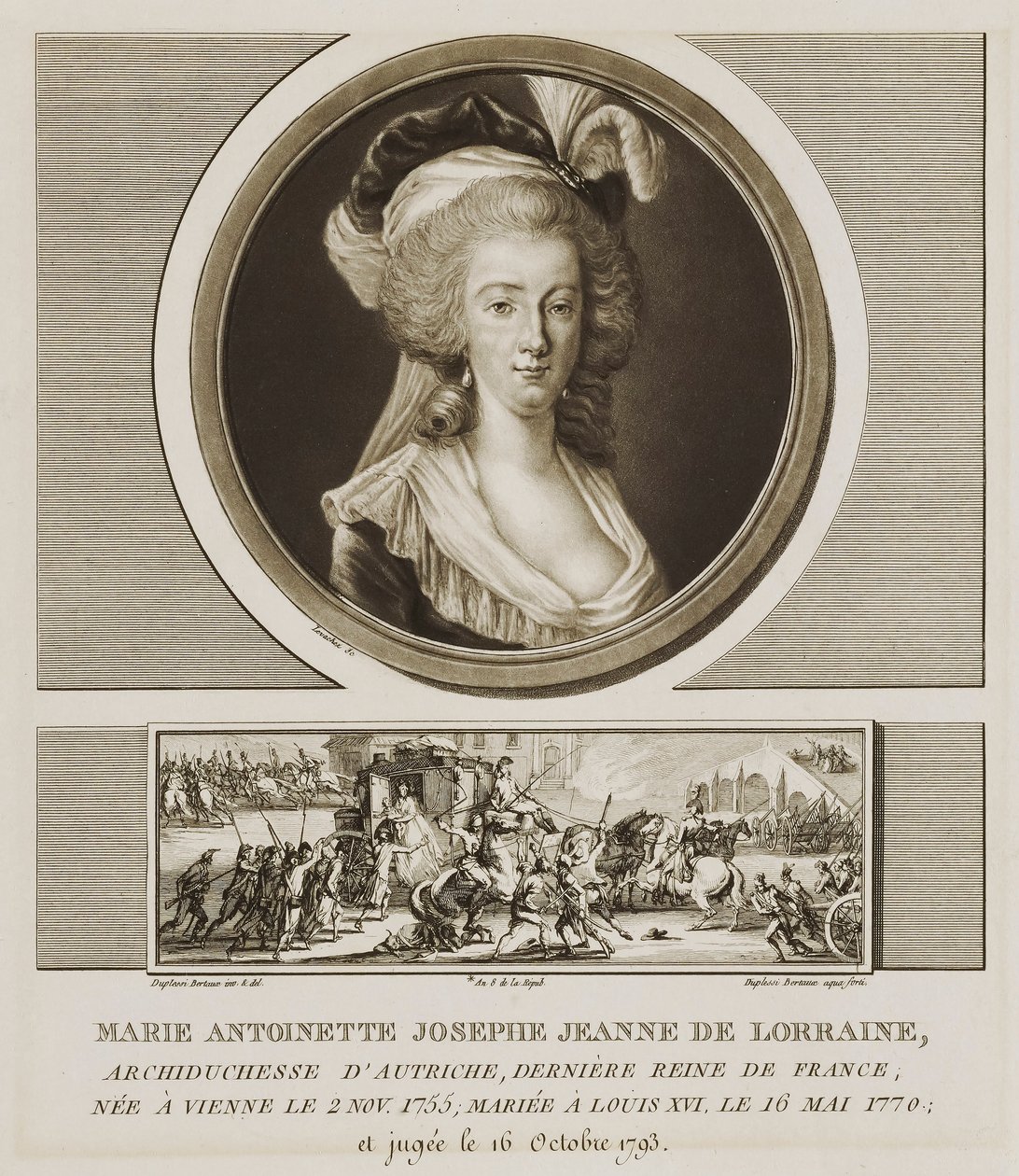 Marie Antoinette Josephe Jean de Lorraine af Charles Francois Gabriel Levachez