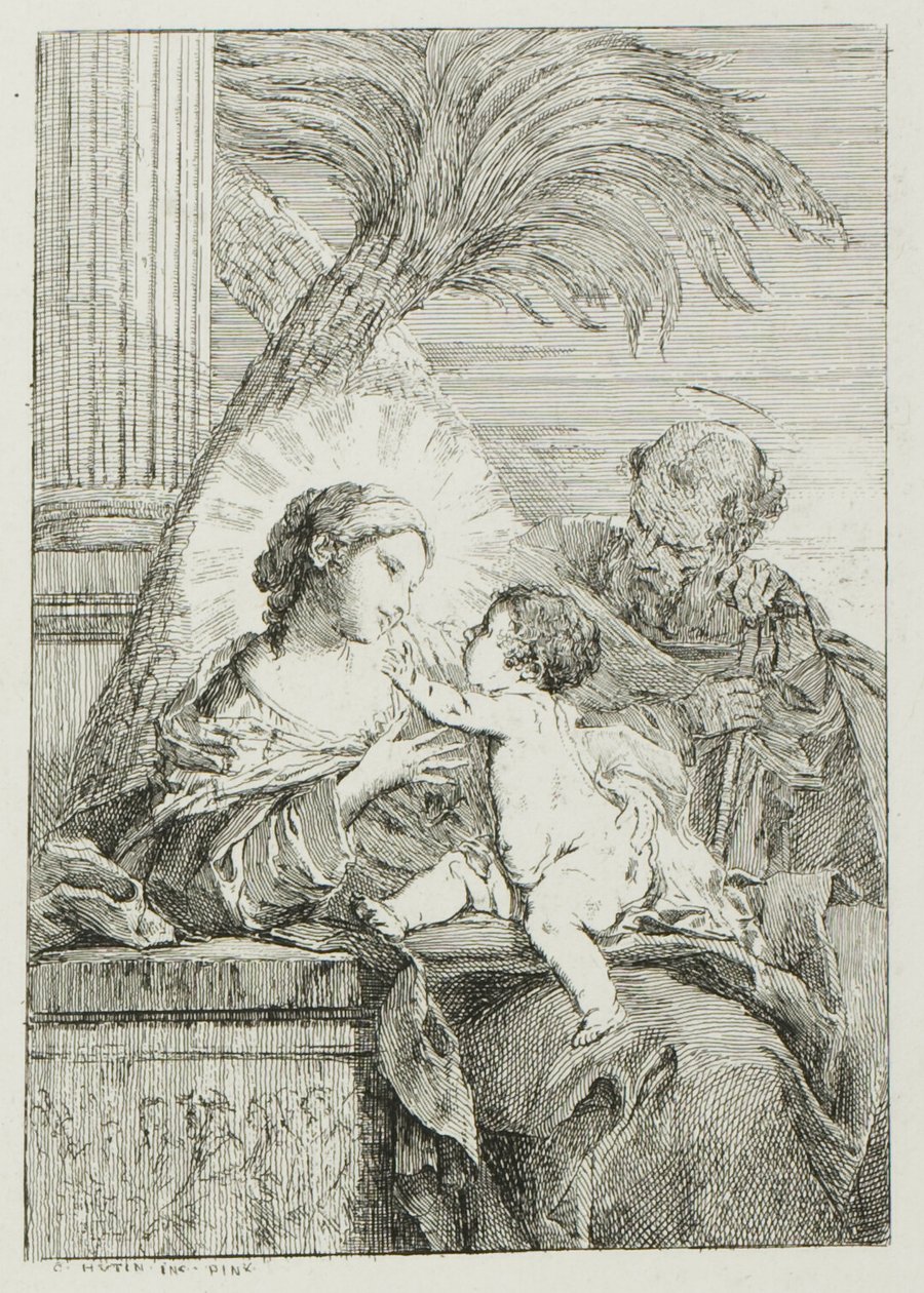 Resten af den hellige familie i Egypten af Charles Francois Hutin