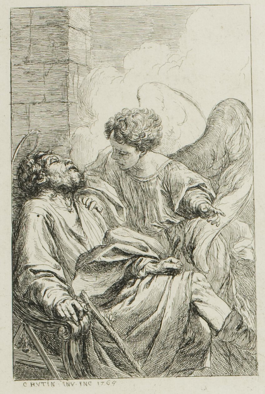 Sankt Josefs vision i Egypten af Charles Francois Hutin