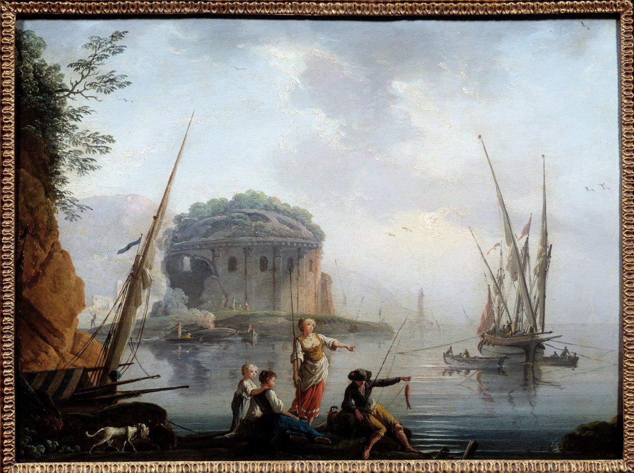 Marinemaleri af Charles Francois Grenier de la Croix dit Lacroix de Marseille (? -1782) 1700-tallet søn. 0,27x0,38 m Rouen, Museum of Fine Arts af Charles Francois Lacroix de Marseille