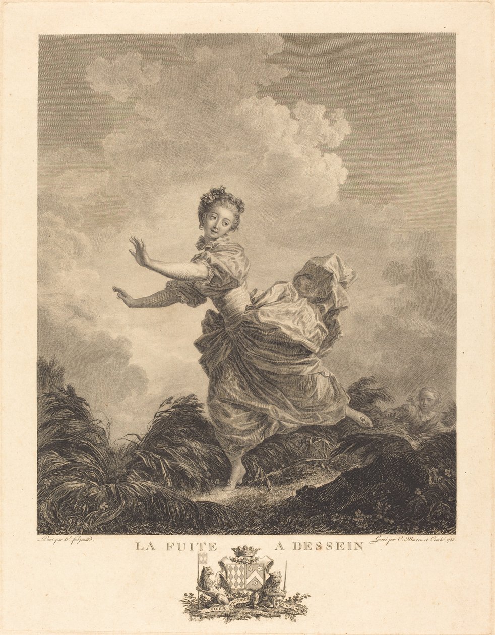 Lækker med vilje af Charles François Adrien Macret and Jacques Couché after Jean Honoré Fragonard