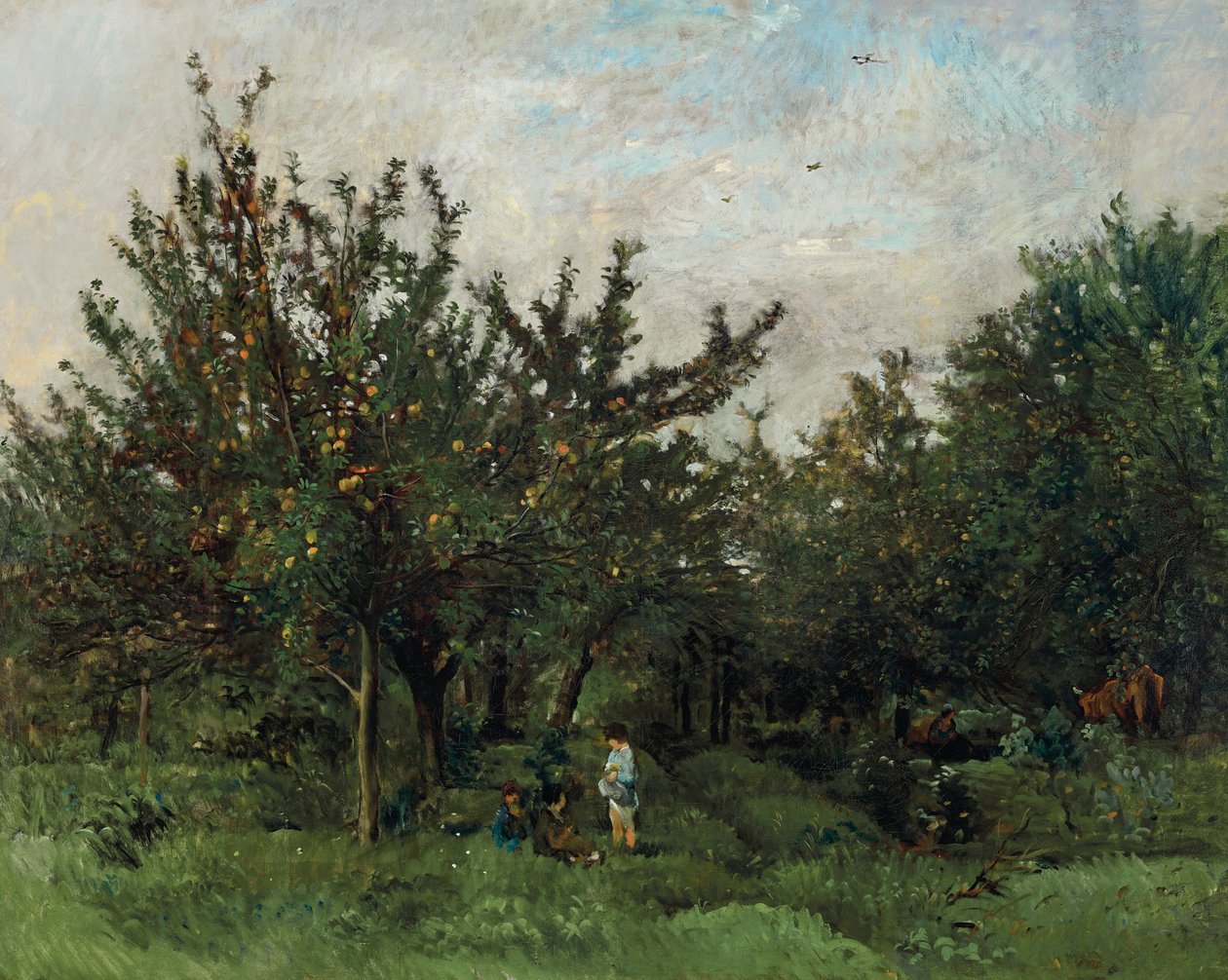 En æbleplantage af Charles Francois Daubigny