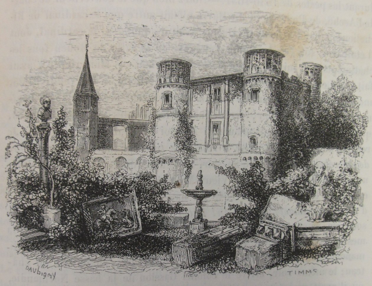 Gaillon-slottet i ruiner af Charles Francois Daubigny