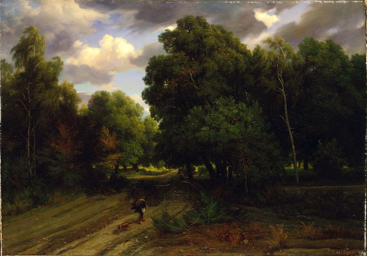 Korsvejen ved Ørnereden, Fontainebleau-skoven af Charles Francois Daubigny
