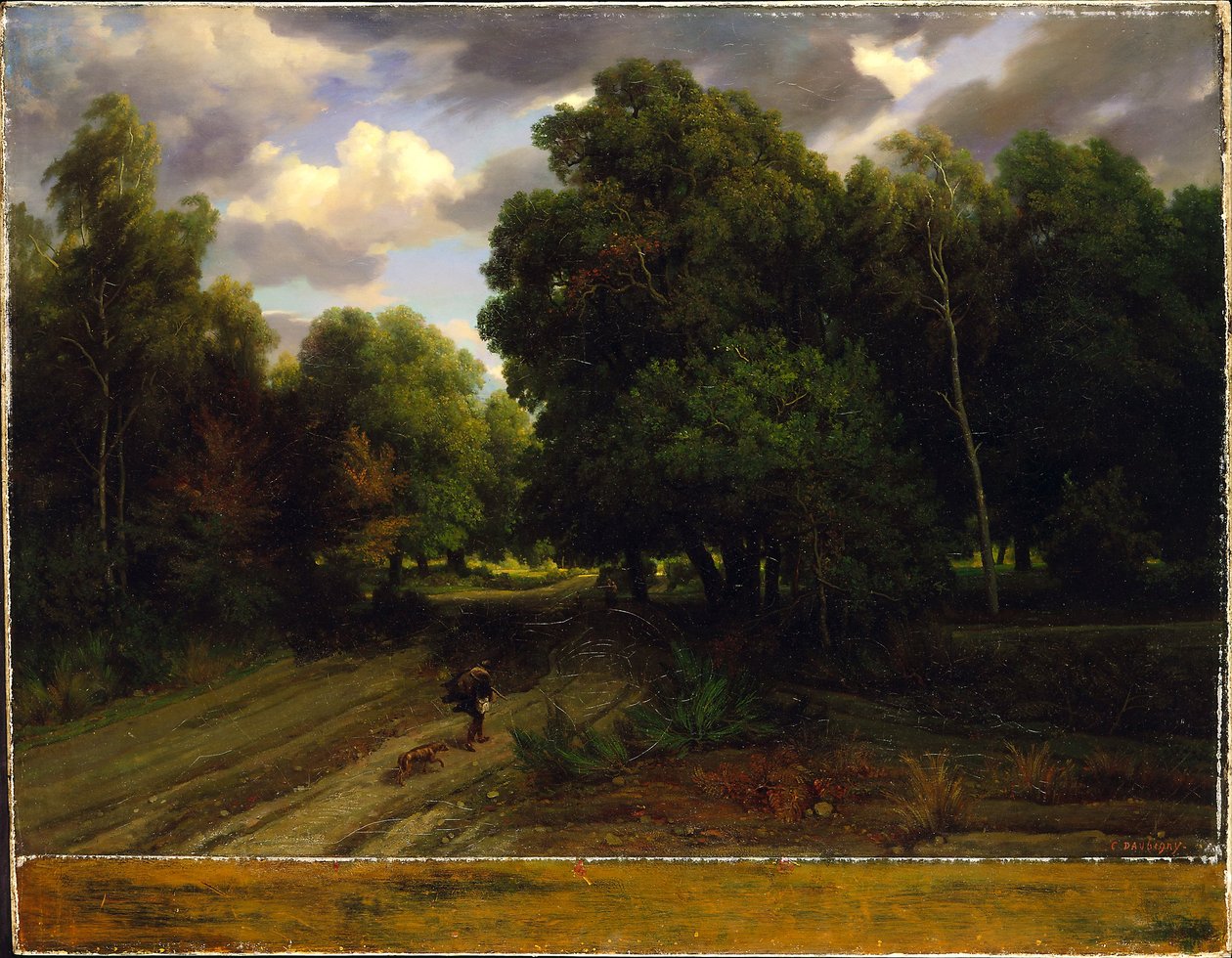 Korsvejen ved Ørnereden, Fontainebleau-skoven af Charles Francois Daubigny