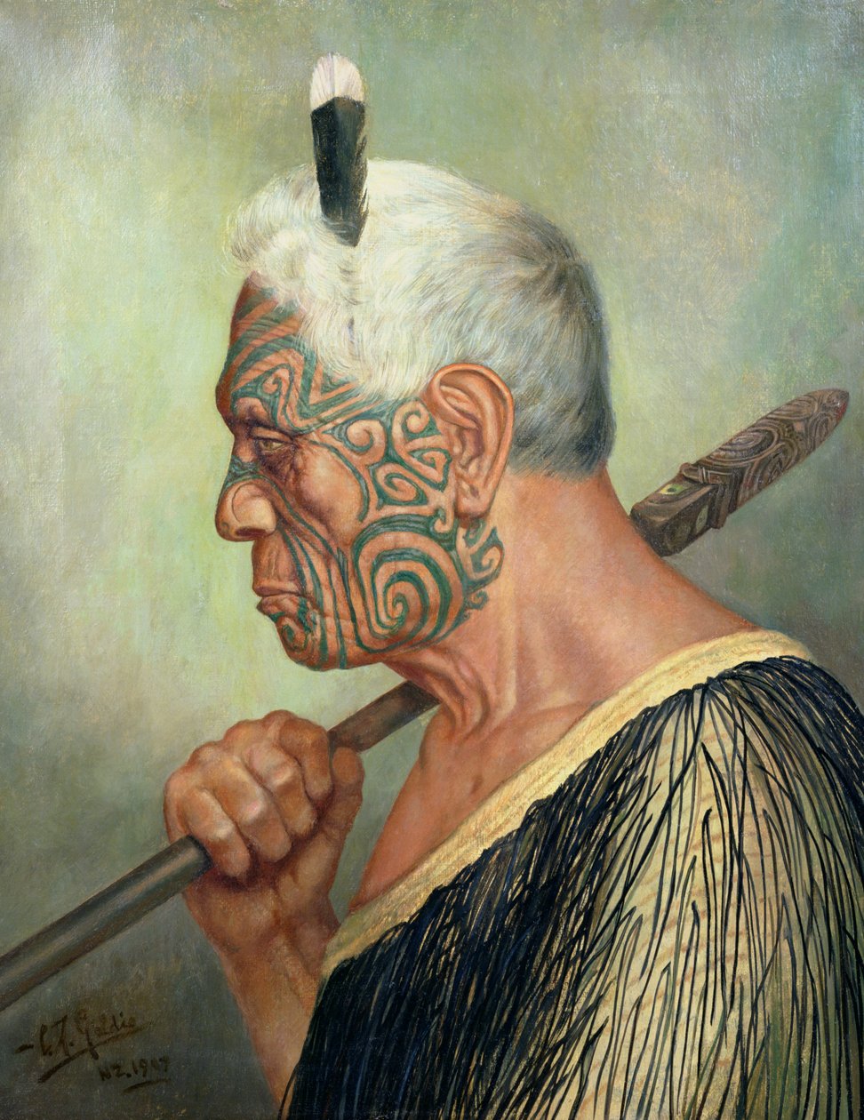 En Maori-kriger af Charles Frederick Goldie