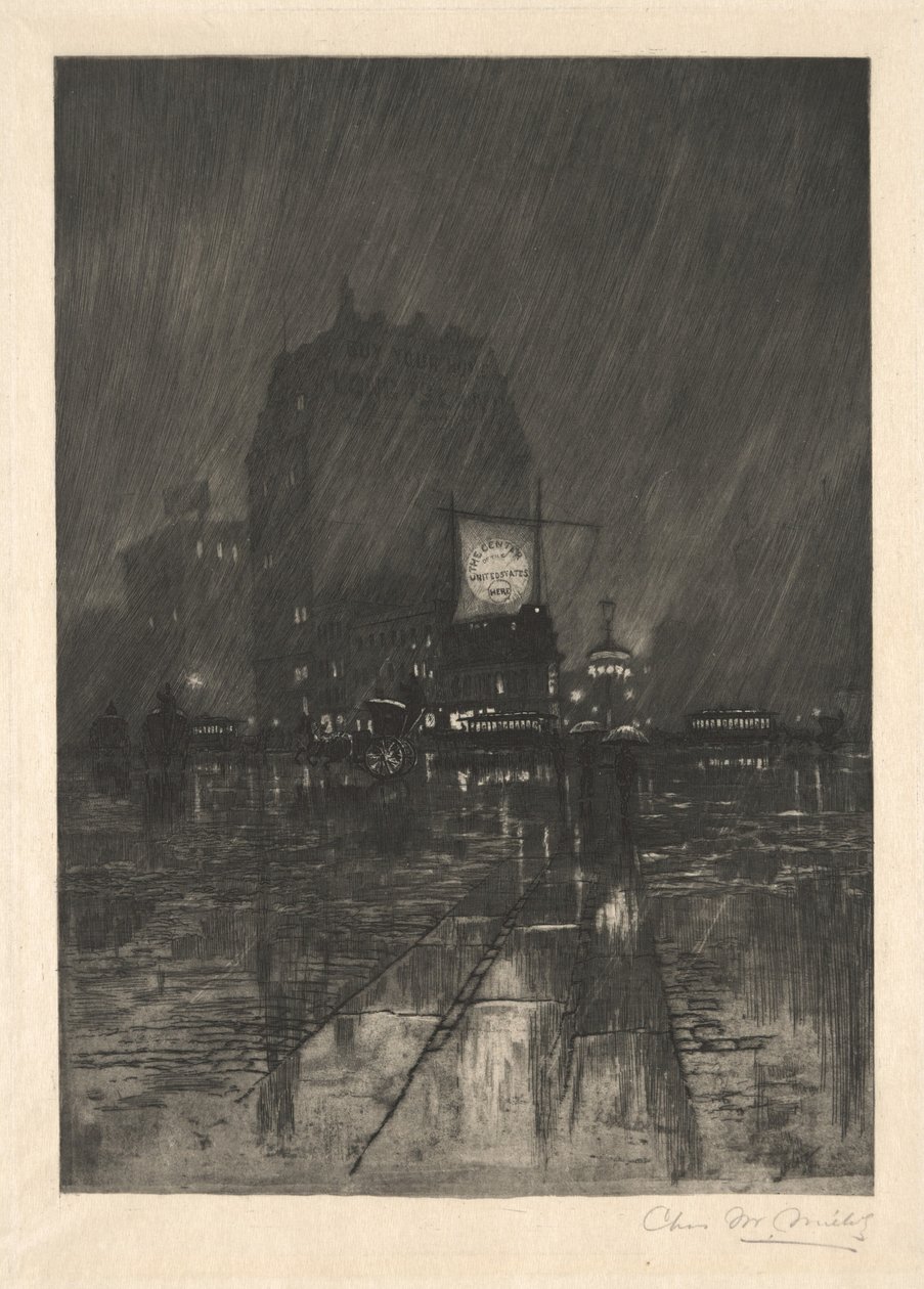 En regnfuld nat, Madison Square af Charles Frederick William Mielatz