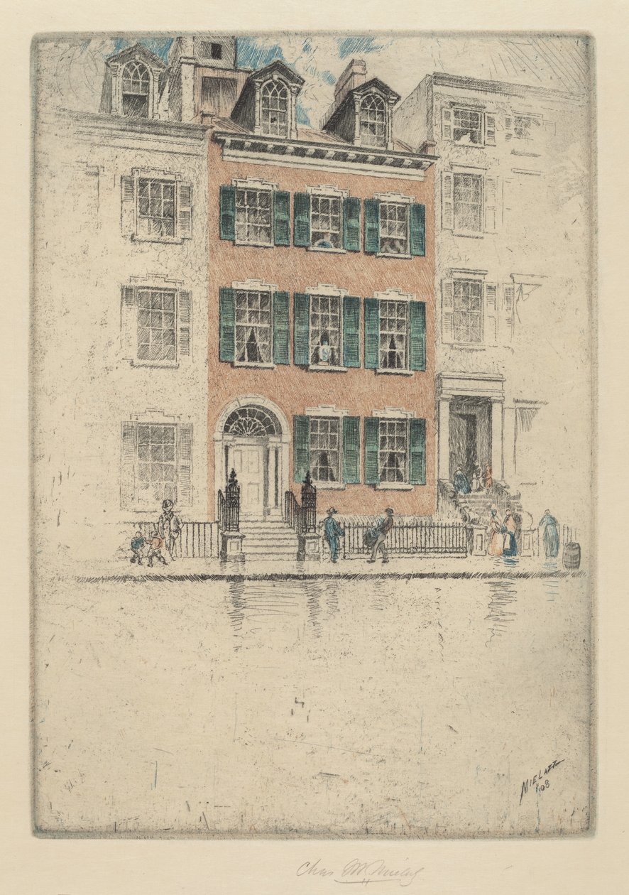 Ericssons hus, Beach Street, 1908. af Charles Frederick William Mielatz
