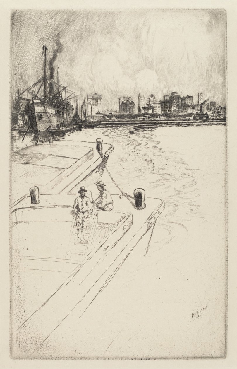 New York fra havnen af Charles Frederick William Mielatz