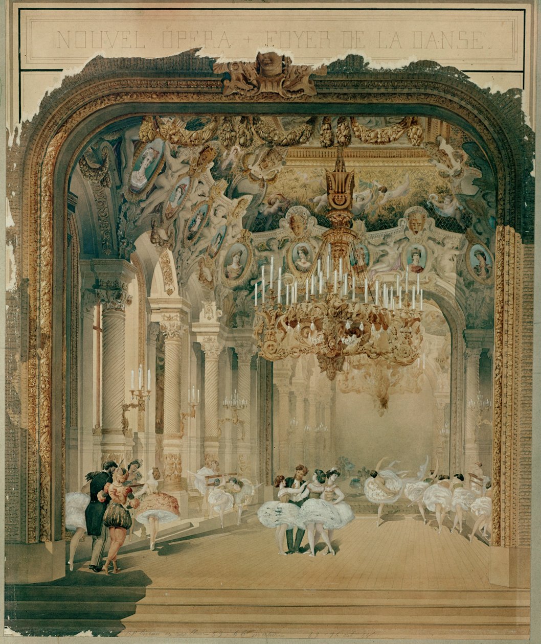 Foyer de la Danse i Paris-operaen, som stadig bruges i dag ... af Charles Garnier