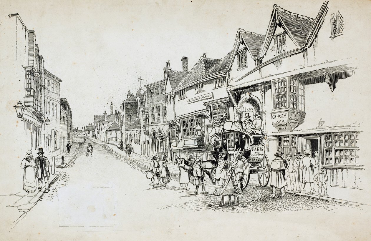 High Street, Canterbury, Kent af Charles George Harper