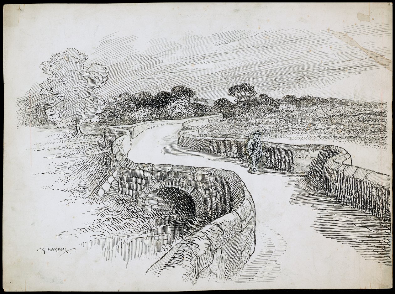 Swarkestone Bridge, Derbyshire, 1892-1933 af Charles George Harper