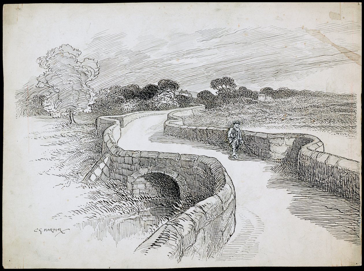 Swarkestone Bridge, Stanton By Bridge, Derbyshire af Charles George Harper