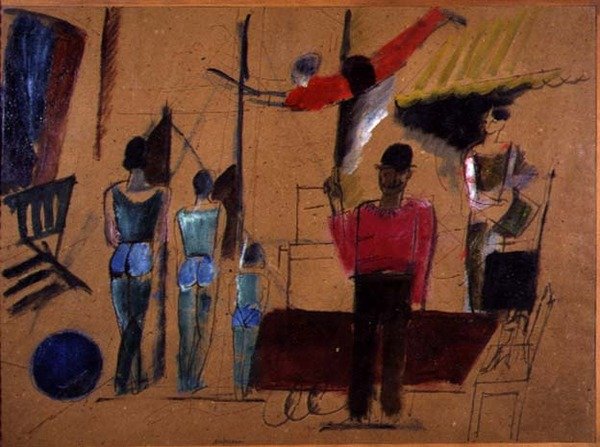 Cirkus (pen og olie på papir) af Charles Georges Dufresne