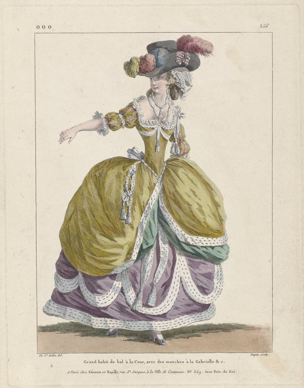 Marie Antoinette, modedronningen af Charles Germain de (after) Saint Aubin