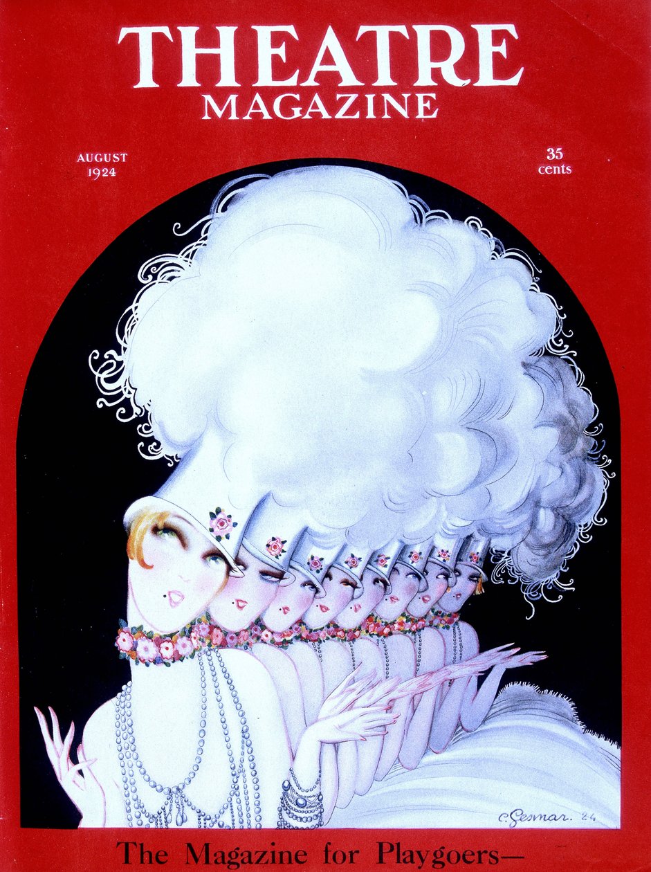 Cabaretdansere på forsiden af det amerikanske magasin Théatre Magazine, august 1924 (gravering) af Charles Gesmar