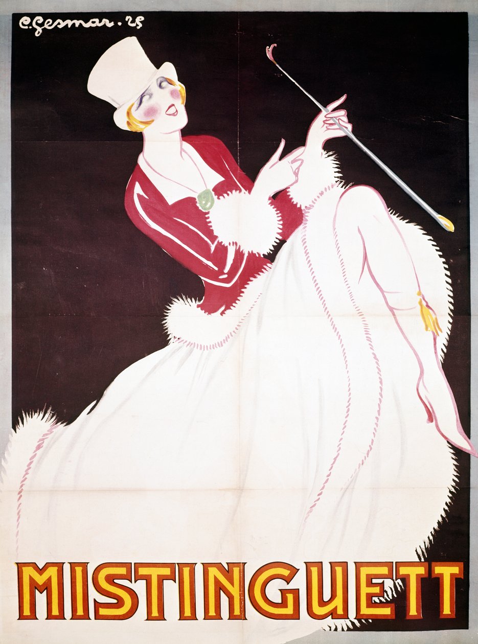 Mistinguett (1872-1956), plakat illustreret, af Charles Gesmar (1900-1928), Frankrig, 20. århundrede af Charles Gesmar