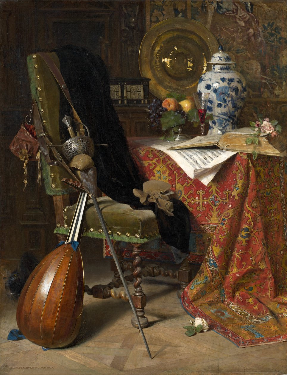 Det syttende århundredes interiør, 1877. af Charles Gifford Dyer