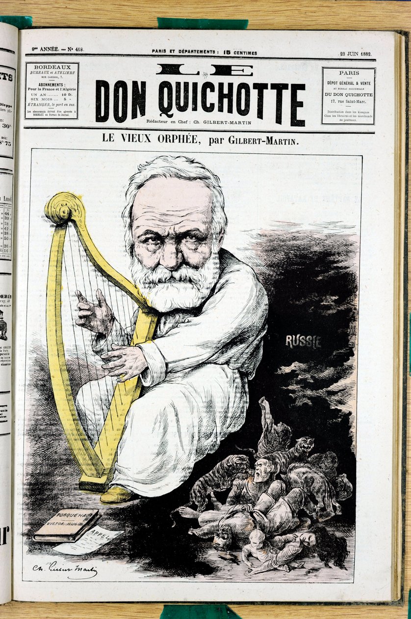 Omslag til "" Don Quixote"", nummer 418, Satirisk i farver af Charles Gilbert Martin