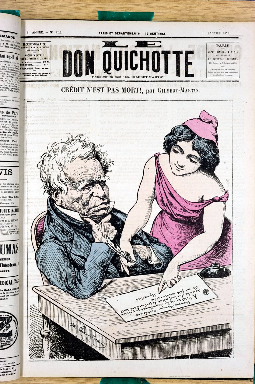 Cover af "" Le Don Quixote "", nummer 241, farve satirisk af Charles Gilbert Martin