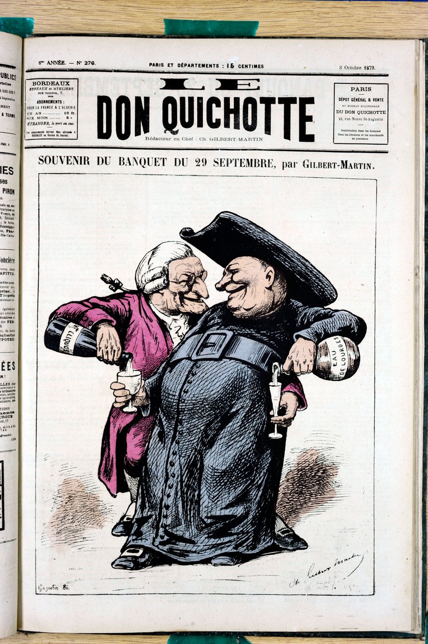 Cover af "" Le Don Quixote "", nummer 276, farve satirisk af Charles Gilbert Martin