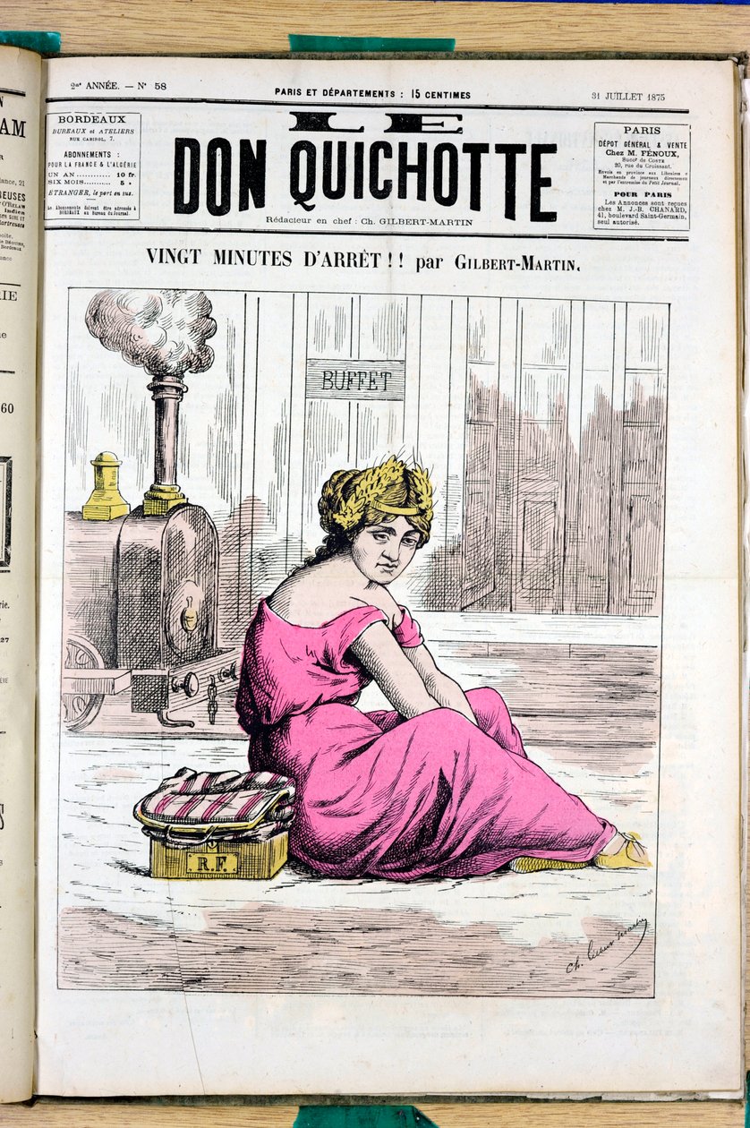 Omslag til "Le Don Quixote", nummer 58, Satirique en Couleurs af Charles Gilbert Martin
