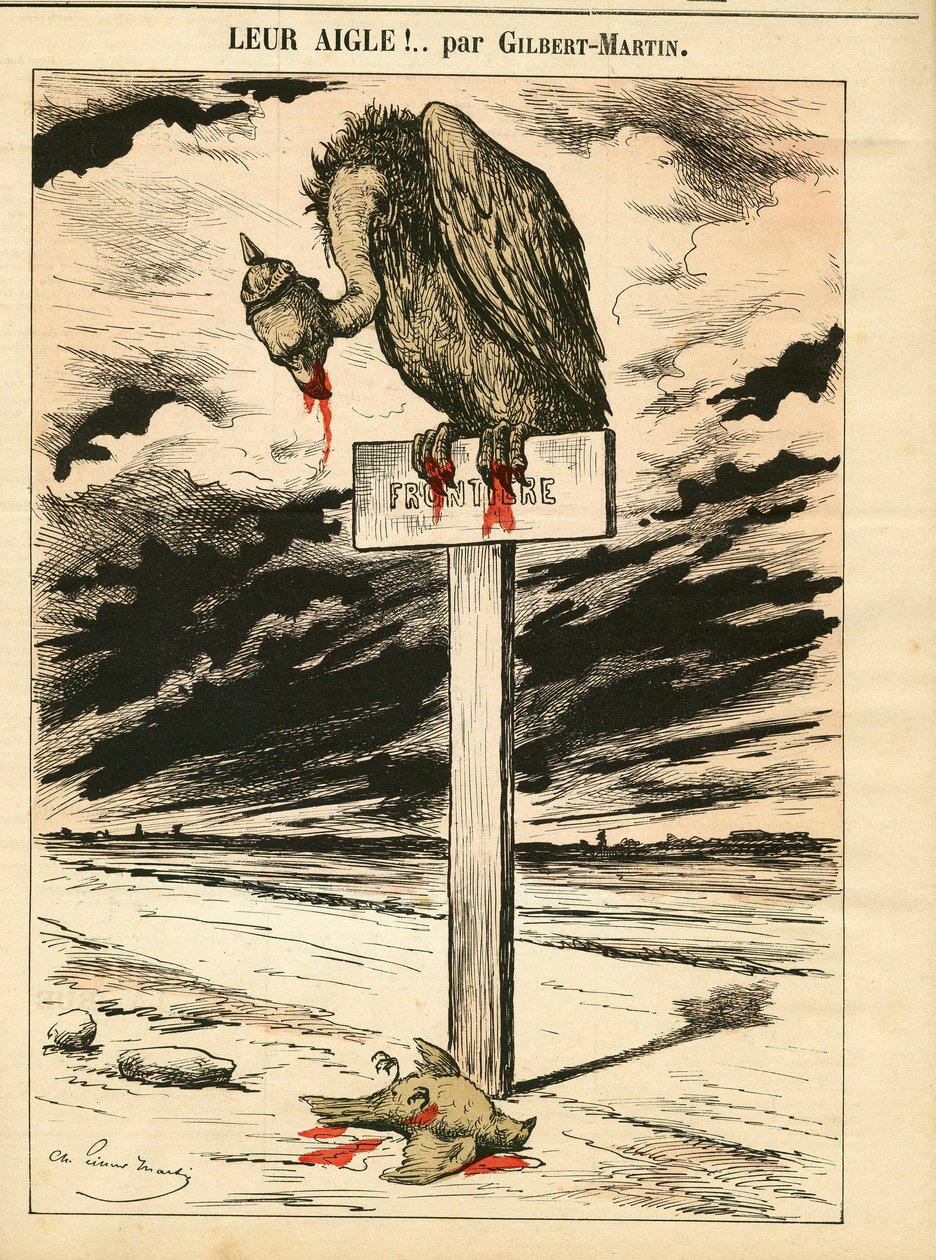 Omslag af ""Le Don Quixote"", nummer 693, satirisk i farver af Charles Gilbert Martin