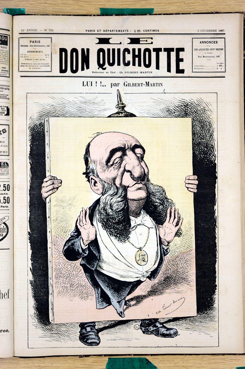 Cover af ""Le Don Quixote"", nummer 702, satirisk i farver af Charles Gilbert Martin