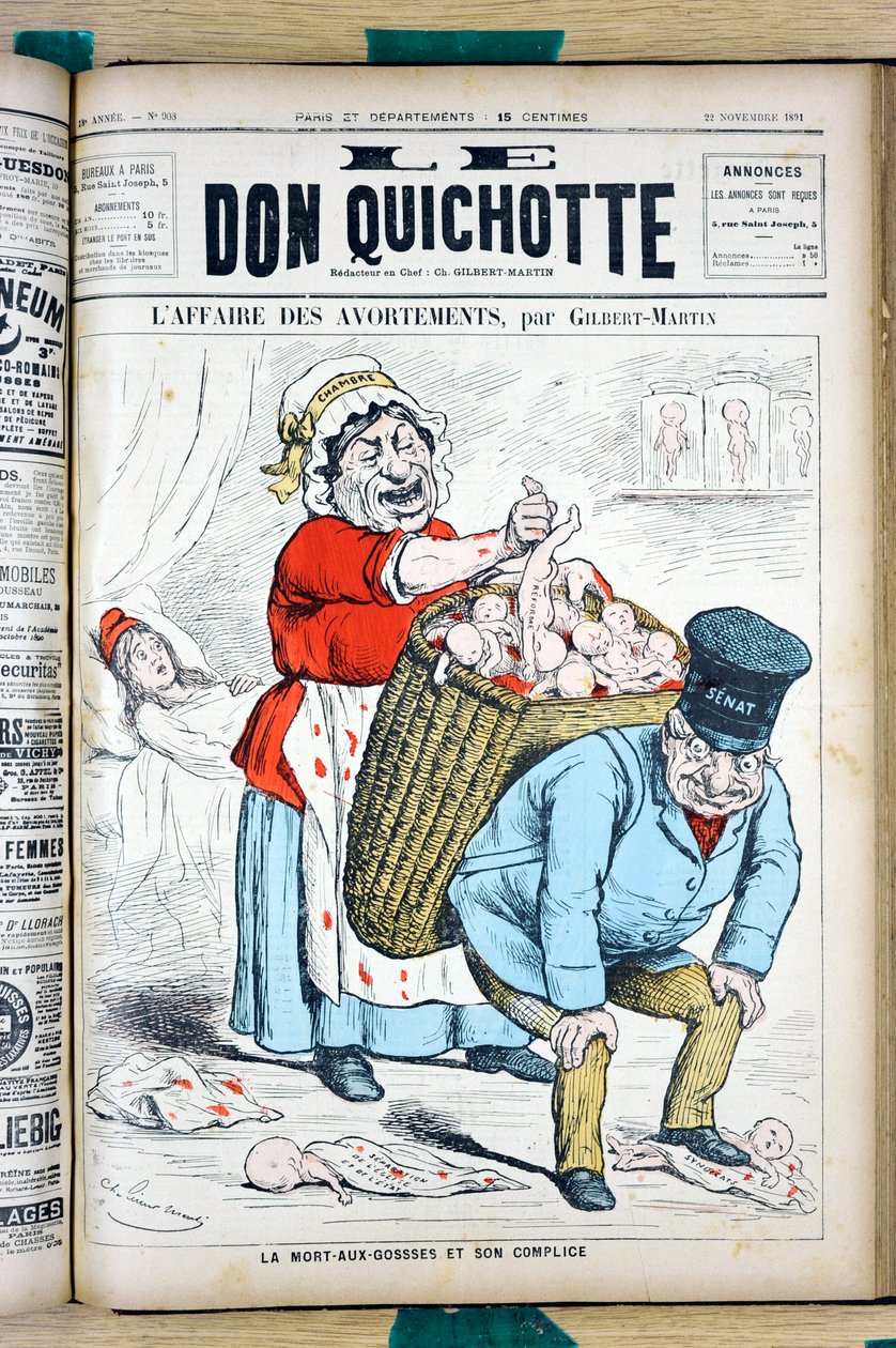 Omslag til ""Le Don Quixote"", nummer 908, Satirisk i farver af Charles Gilbert Martin