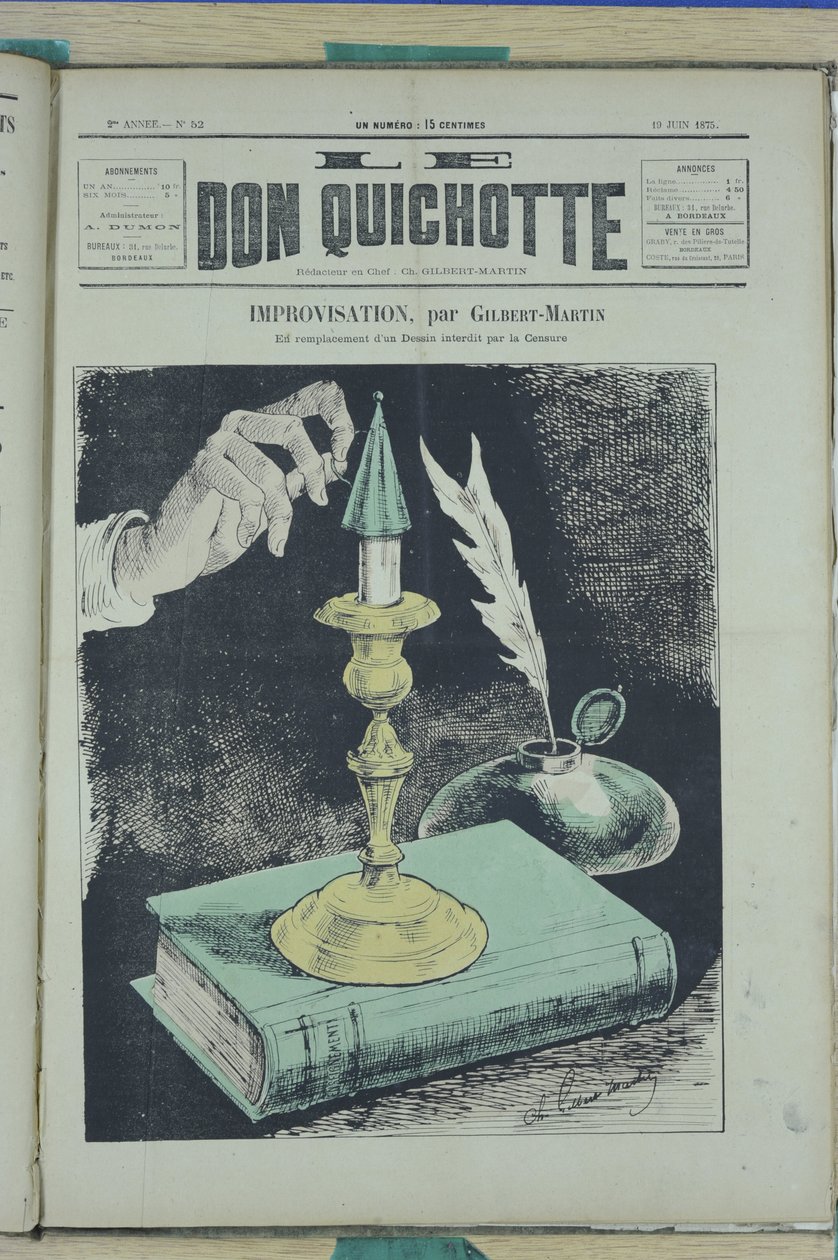Illustration af Charles Gilbert-Martin (1839-1905) til forsiden af Le Don Quixote, nr. 52 af Charles Gilbert Martin