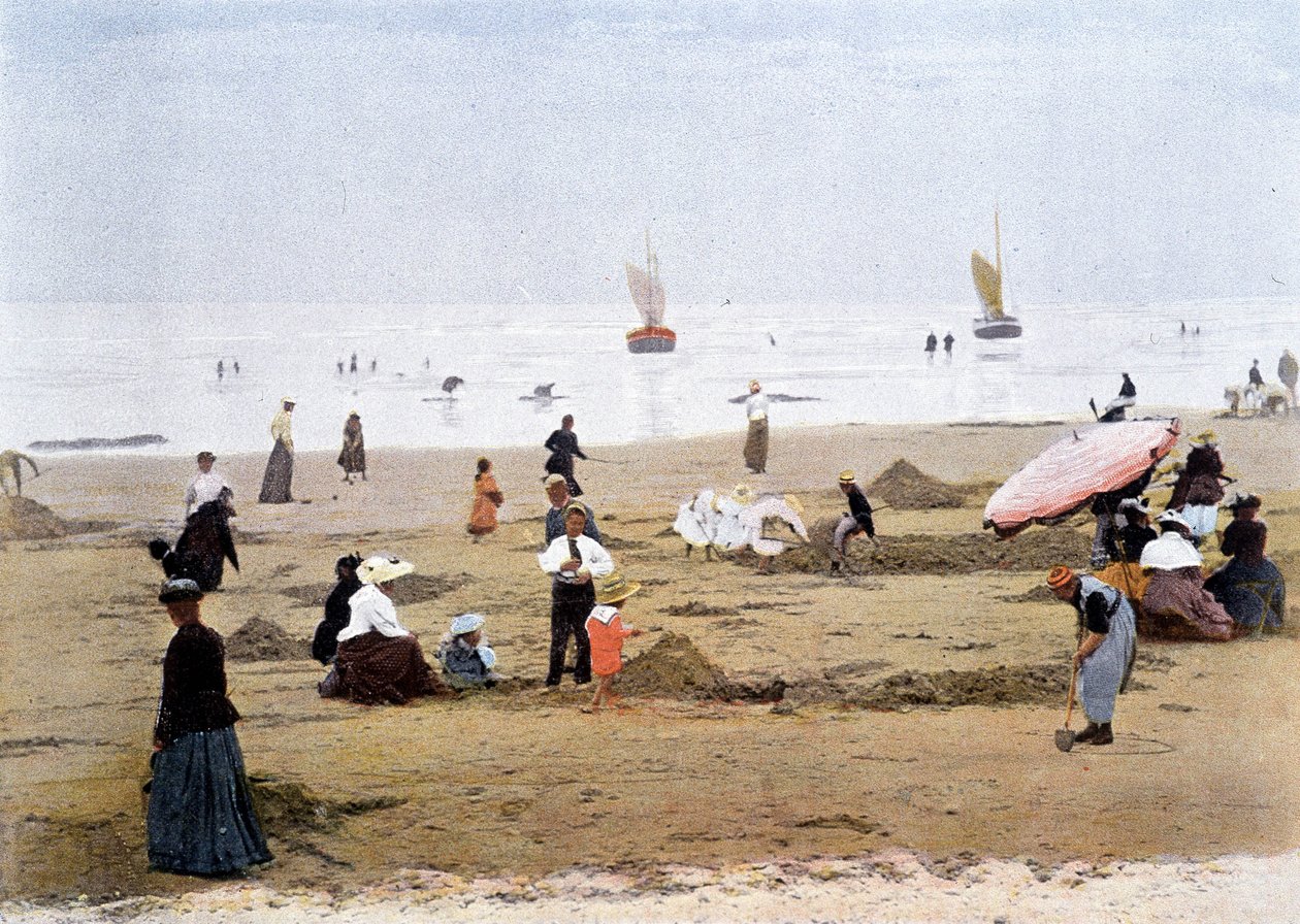 Ved lavvande. Gillot-stik, omkring 1900. af Charles Gillot