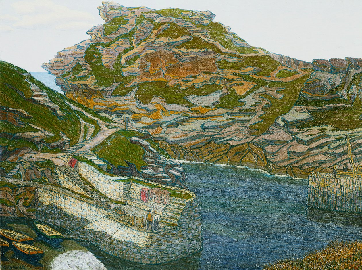 Boscastle havn af Charles Ginner