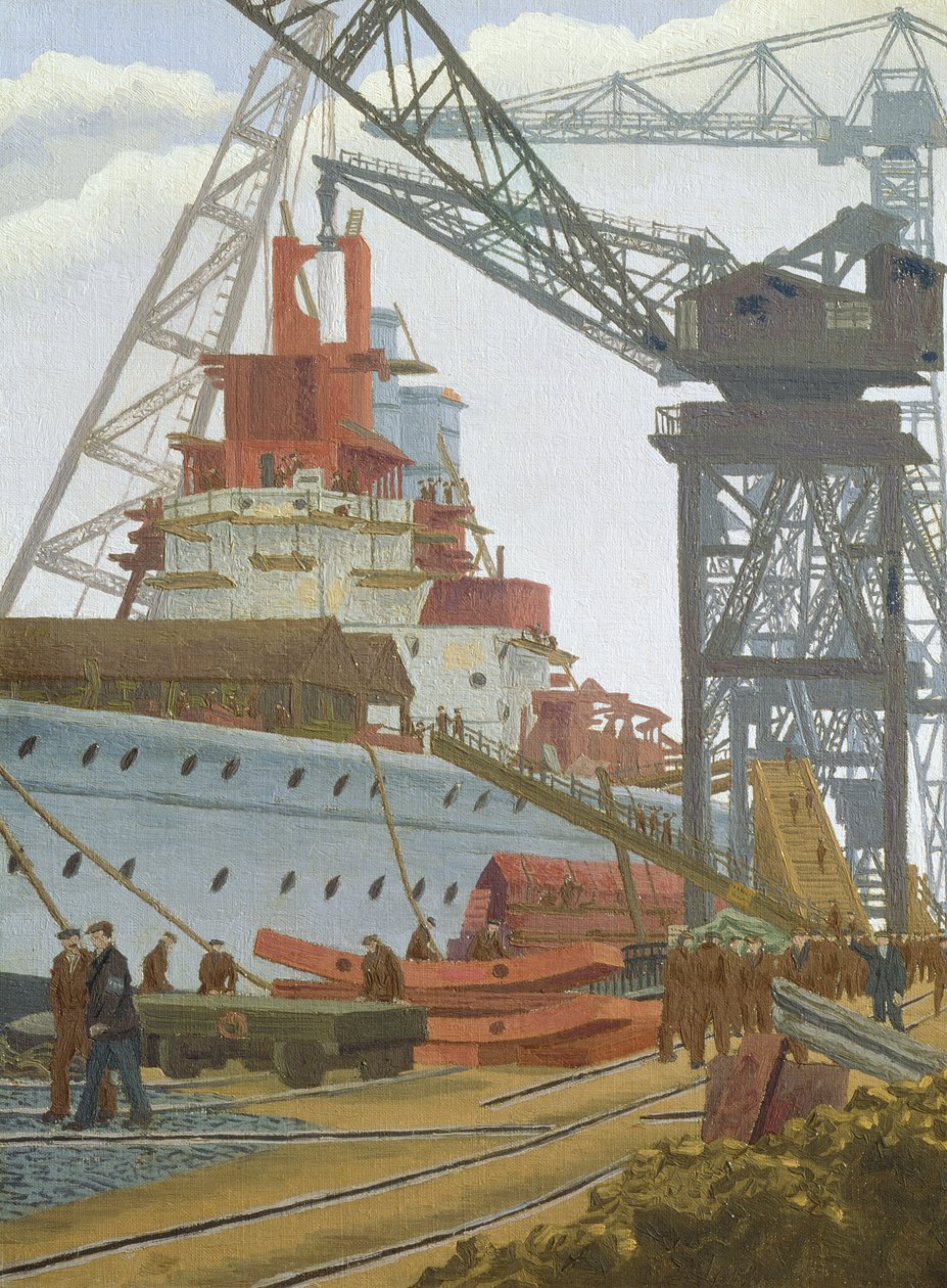 Bygningen af HMS Prince of Wales af Charles Ginner