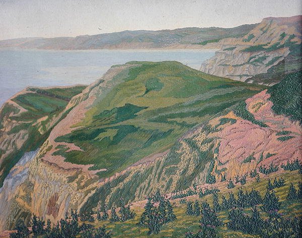 The Dorset Coast, ca. 1927 (olie) (se 188661 for akvarelversion) af Charles Ginner