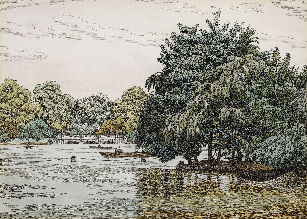 The Serpentine, Hyde Park af Charles Ginner