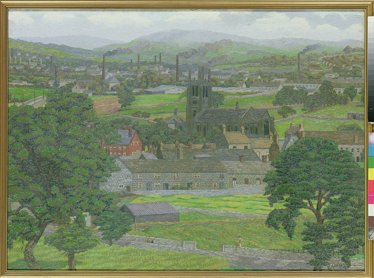 Yeadon Church, nær Leeds af Charles Ginner