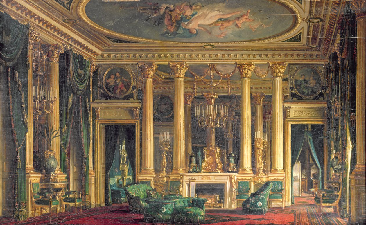 En salon på Monsieur Basile Parents hotel, Place Vendome, Paris, 1866 af Charles Giraud