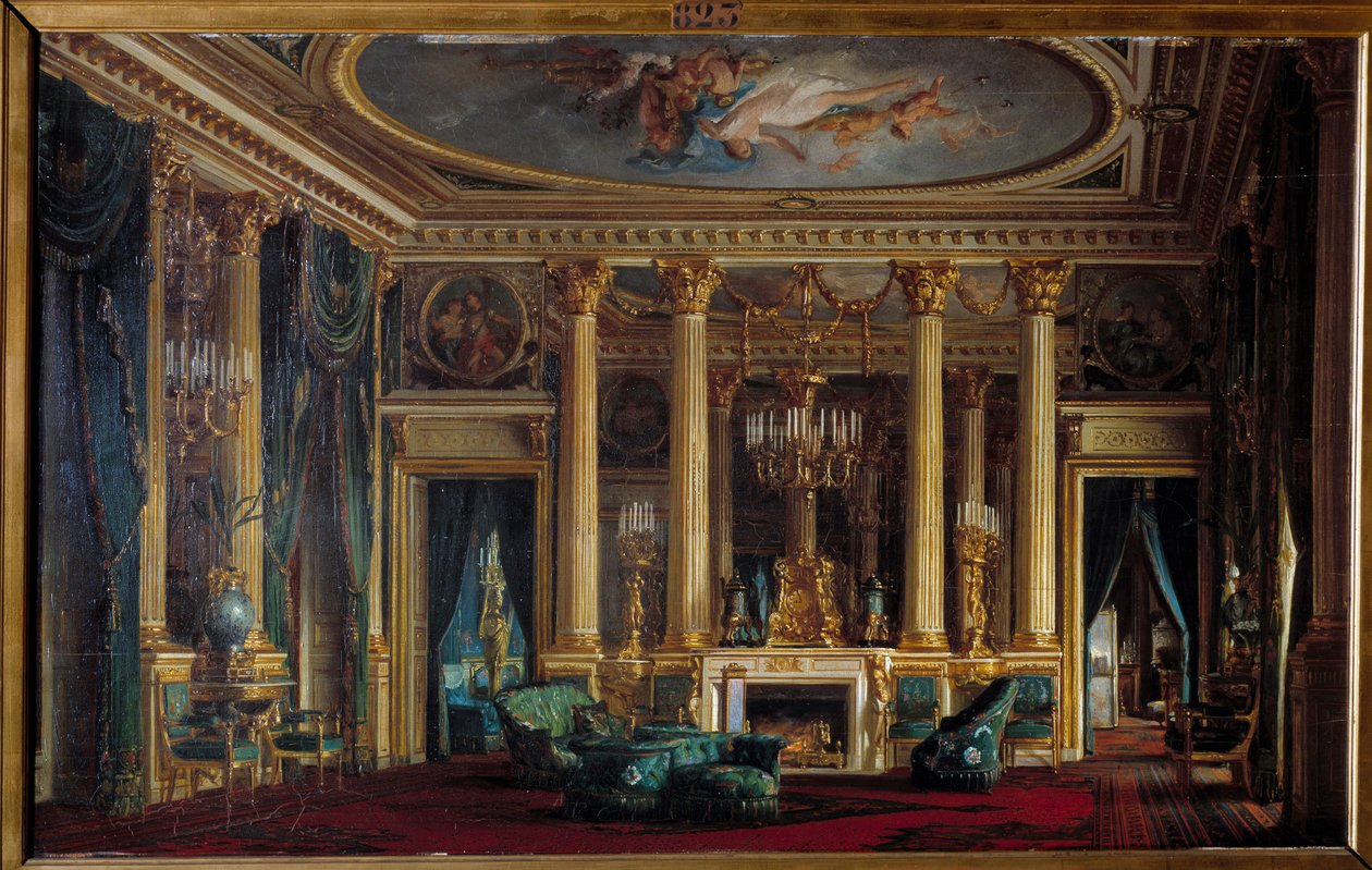Interiør i stuen med hr. og fru forældremaleri af Sebastien Charles Giraud (1819-1892) 1866 Compiegne, Musee national du chateau af Charles Giraud
