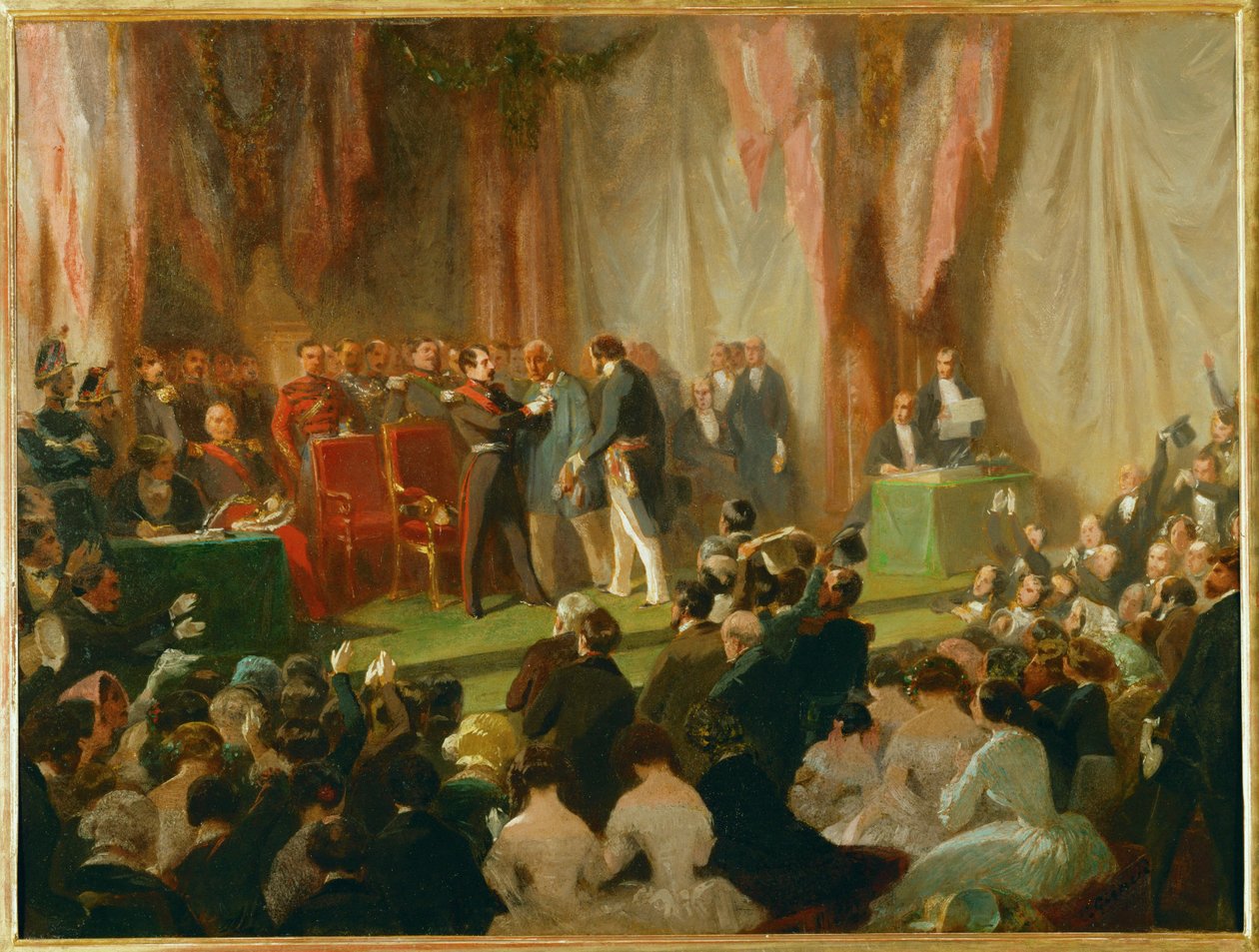 Louis Napoleon Bonaparte, prins præsident og senere kejser III ... (olie på lærred) af Charles Giraud