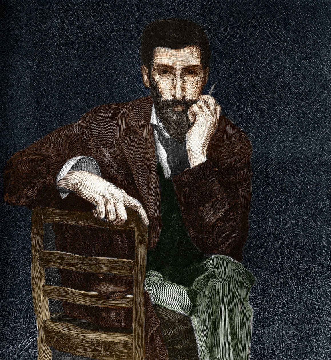 Portræt af Pierre Savorgnan de Brazza (1852-1905), fransk opdagelsesrejsende. af Charles Giron