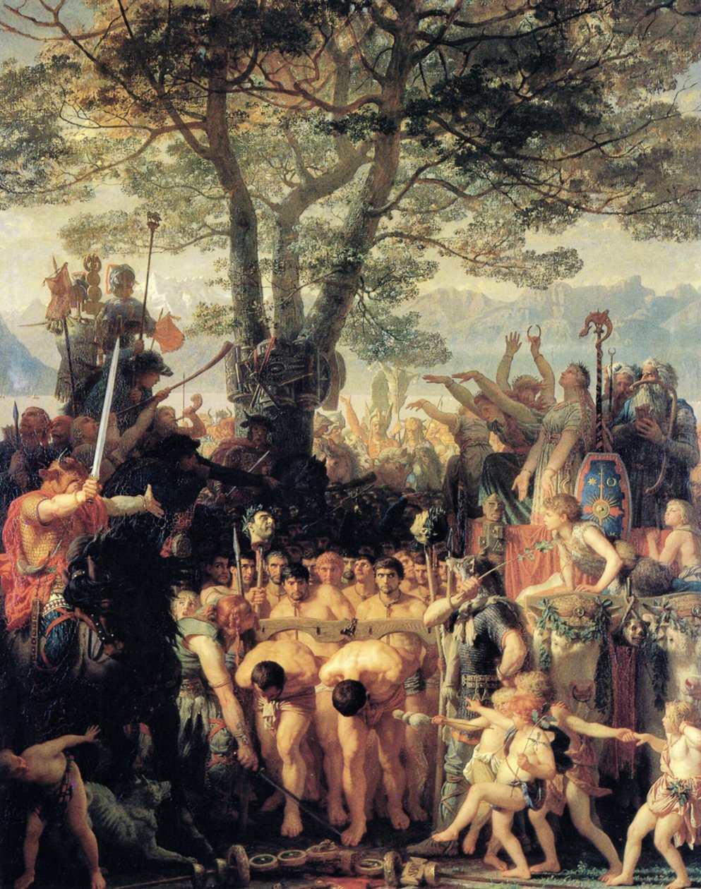 Fransk: Les Romains passant sous le joug Romerne under åget af Charles Gleyre