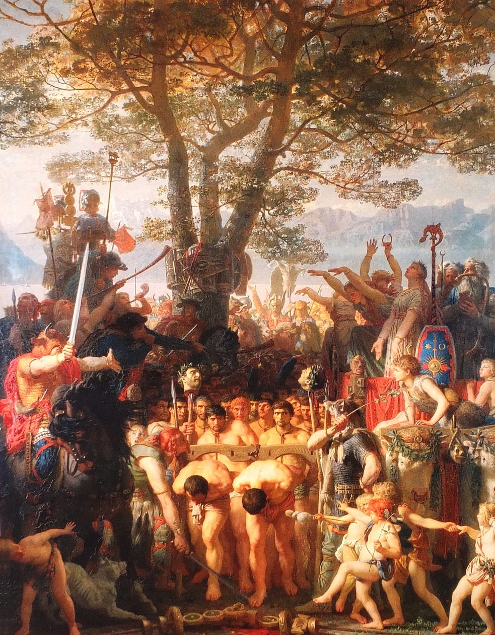 Fransk: Les Romains passant sous le joug Romerne under åget af Charles Gleyre