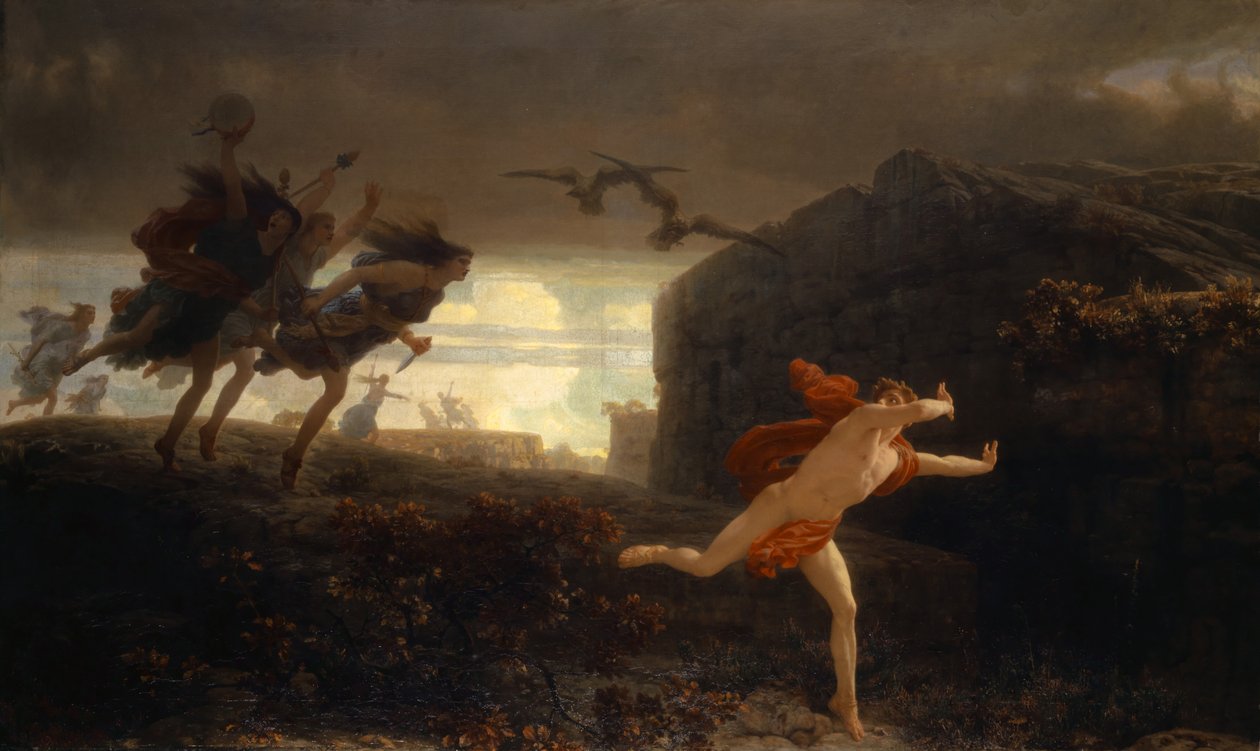 Pentheus forfulgt af maenaderne, 1864 af Charles Gleyre