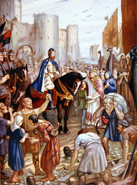 William Rufus (1056-1100) ved Tower of London, illustration fra 